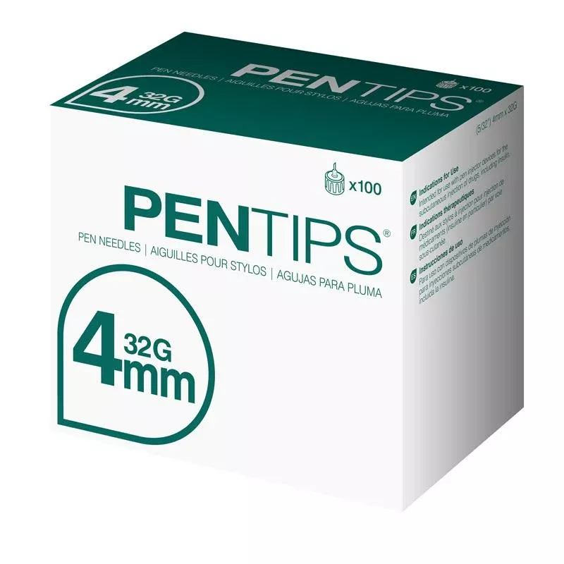 Pentips Pen Needle 32G x 4 mm (100 count)