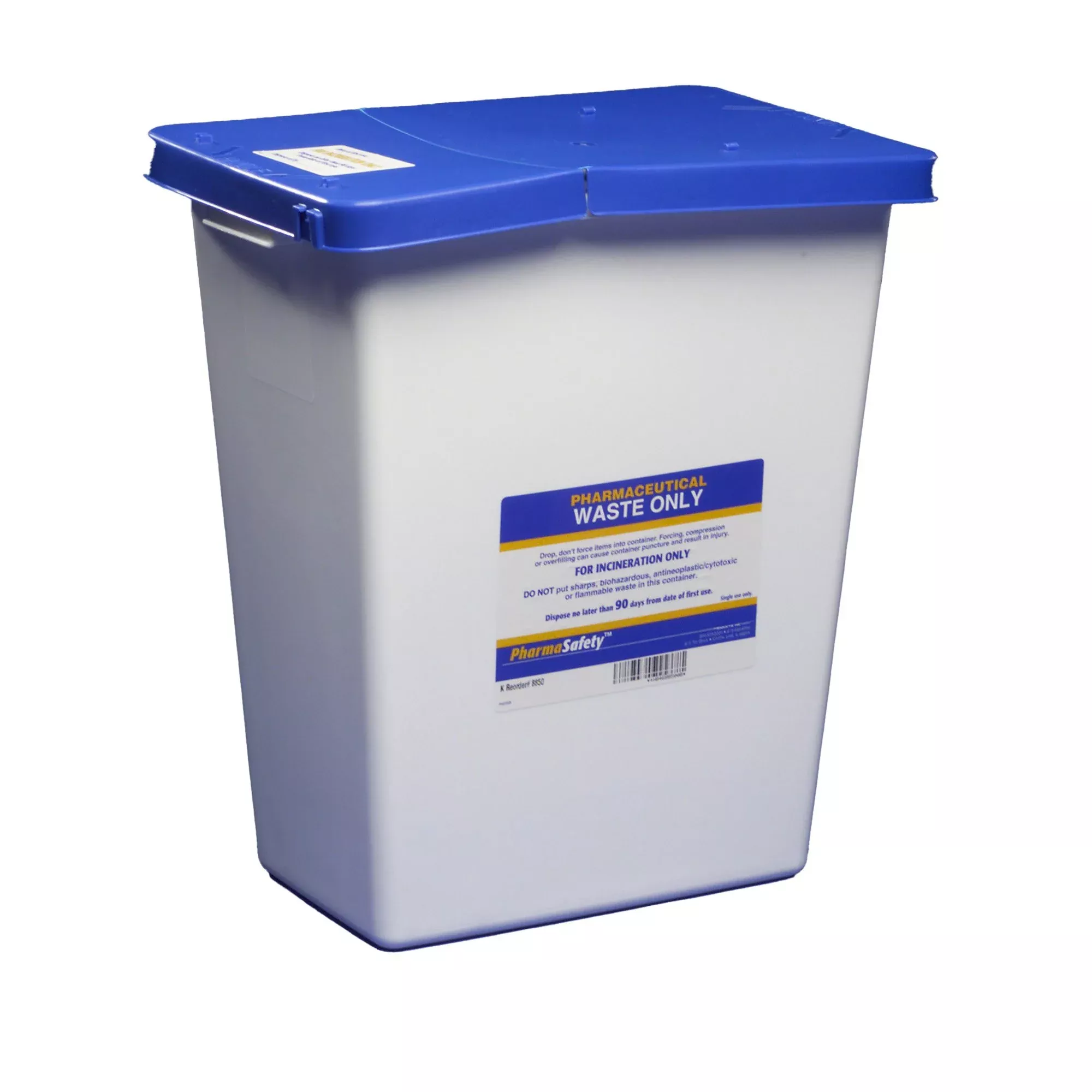 PharmaSafety™ Pharmaceutical Waste Container, 8 Gallon, 17¾ x 11 x 15½ Inch