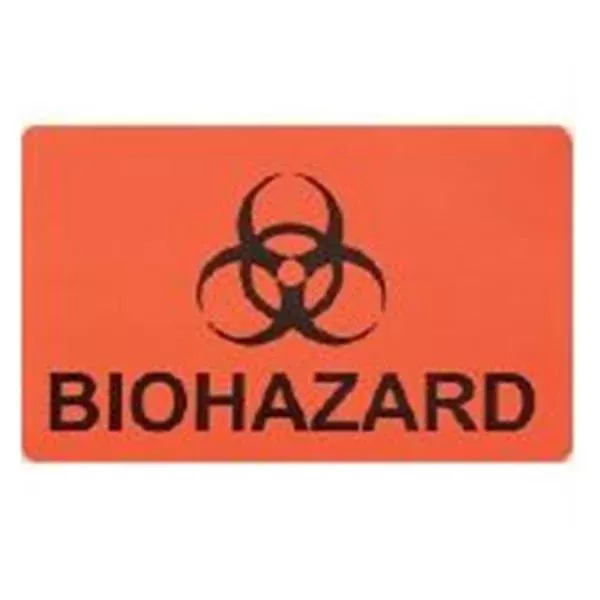 Phlebotic Biohazard Labels 2.75x1.75 Red 1000/Pk 1000/Pk