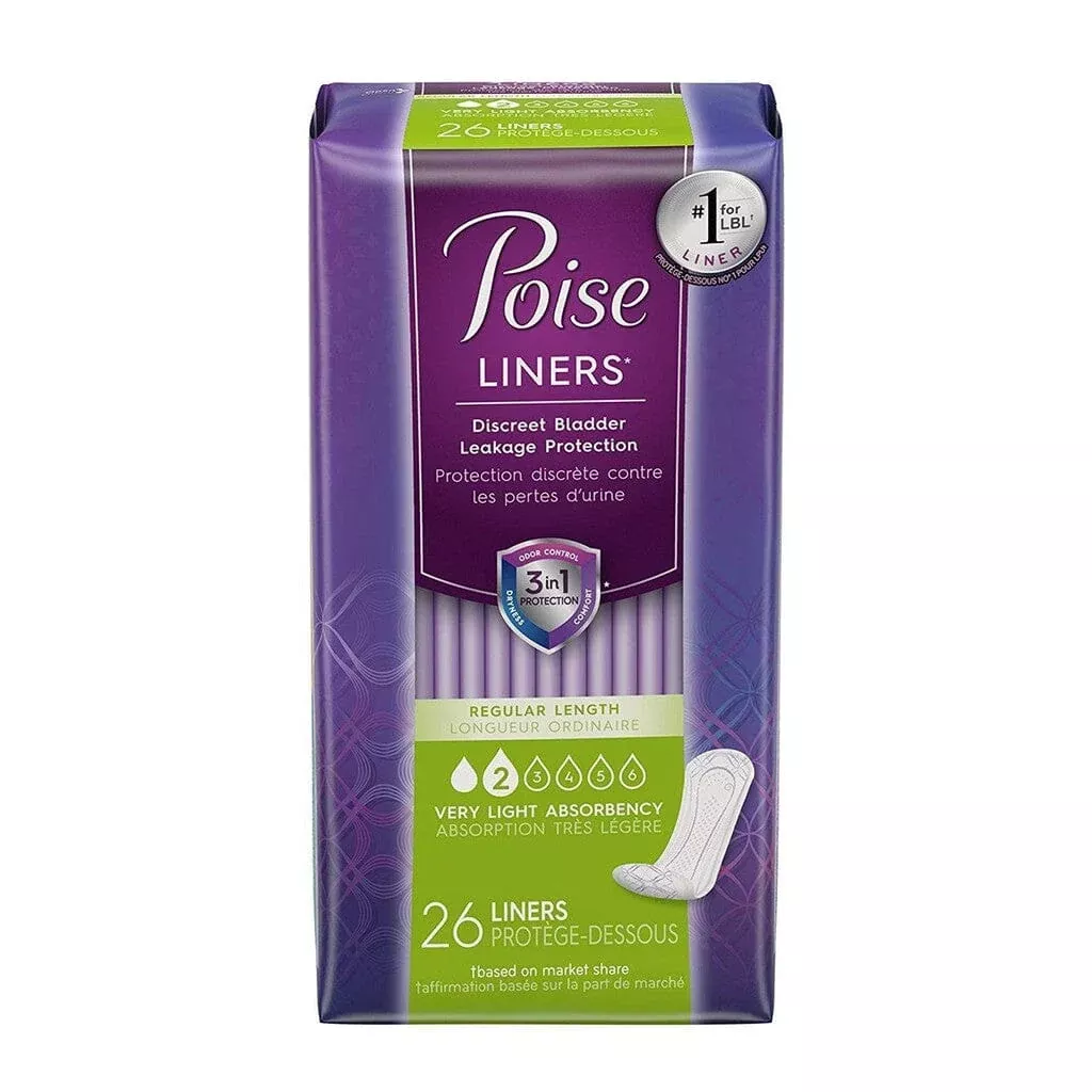Poise Daily Liners For Light Bladder Leaks - Very Light Absorbency