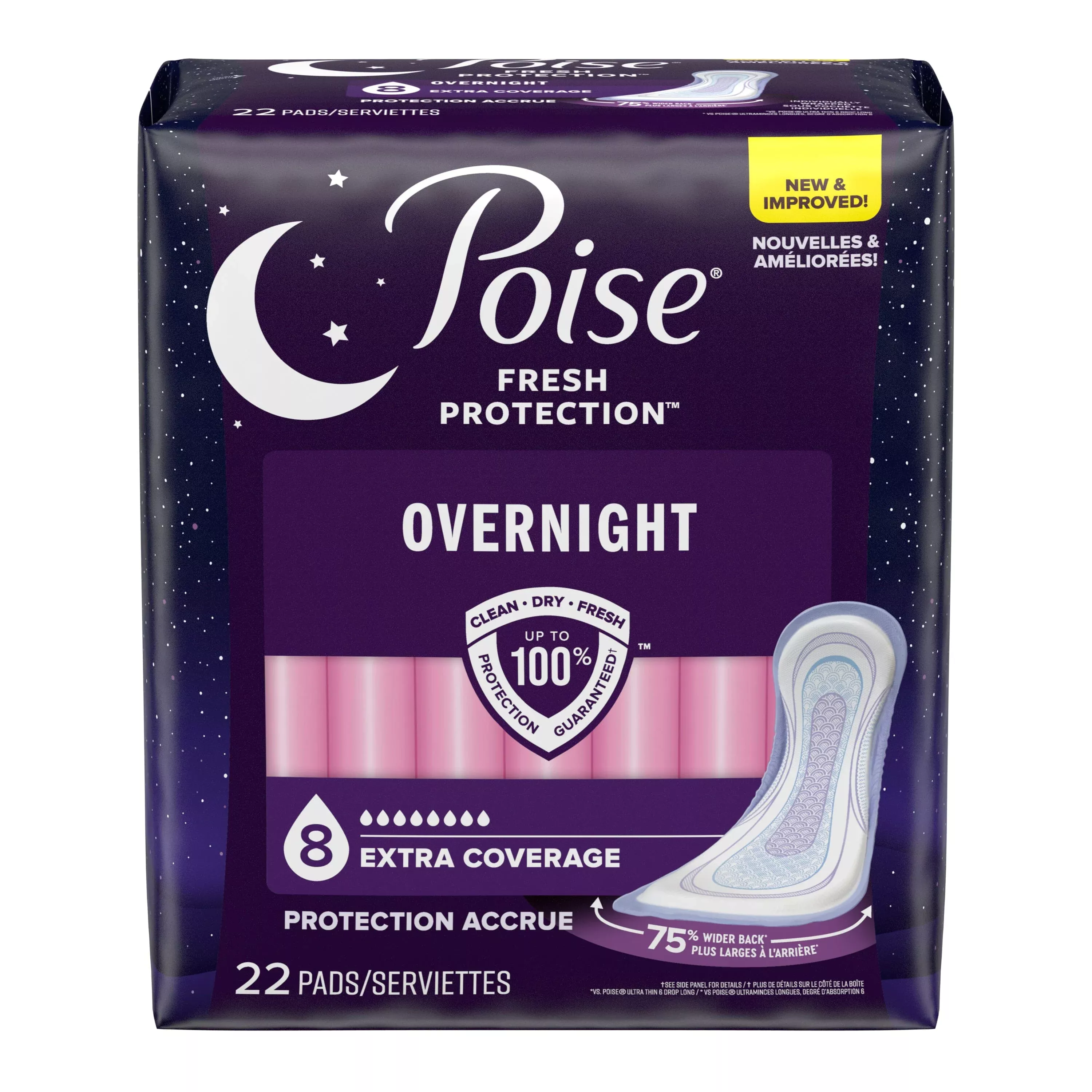 Poise Extra Coverage Pad, Fresh Protection, Long