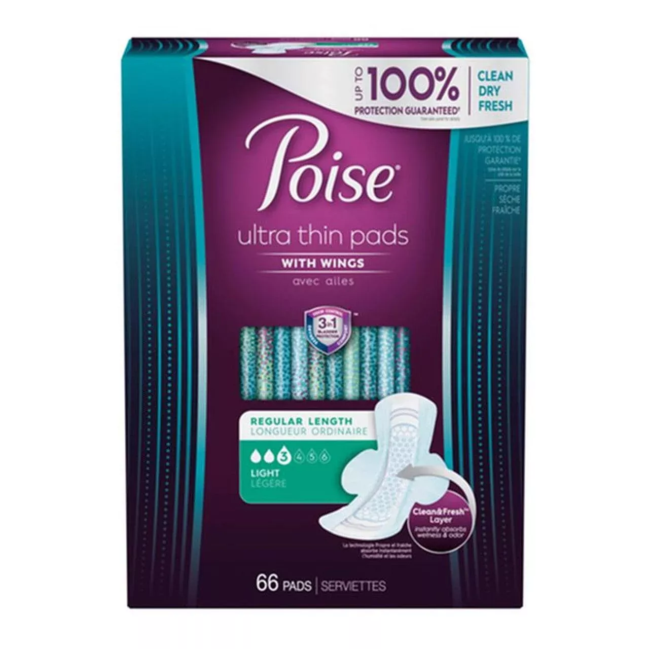Poise Ultra Thin Women's Incontinence Pads (With Wings)