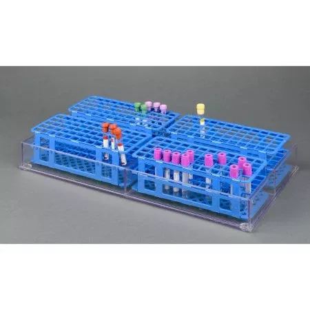 Poltex Inc Blood Collection Tube Tube Rack Organizer 4 Place Clear 11 X 20-1/2 Inch / 5 X 9-1/2 Inch Pockets - M-1152006-1369 - Each