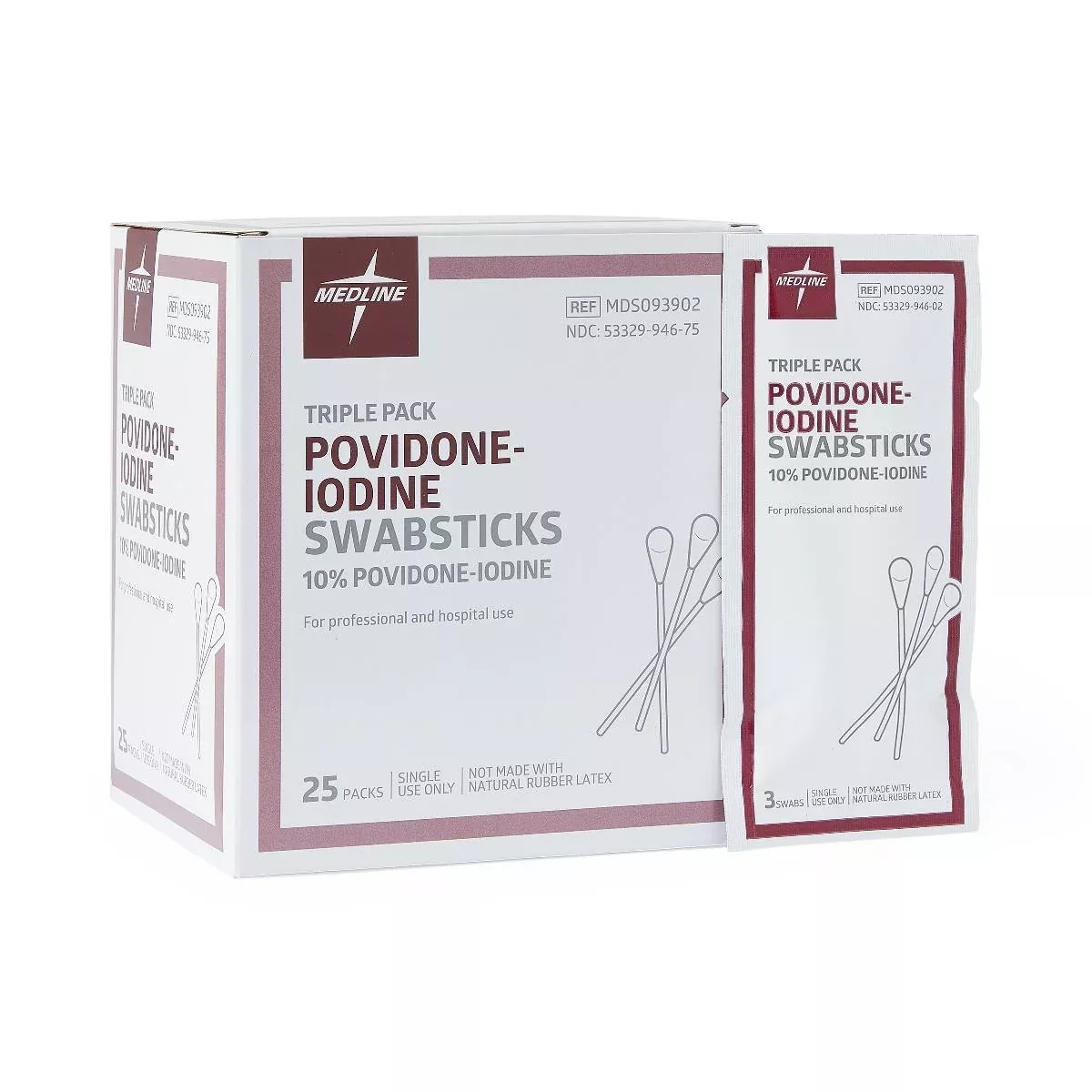 Povidone-Iodine USP Swabsticks, Triple Packs