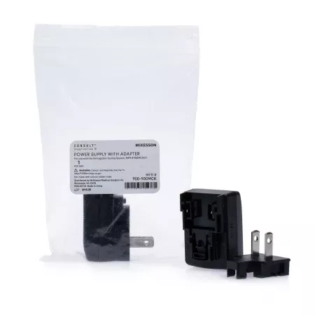Power Supply with AC Adaptor McKesson Consult™ Hb Type: FW7712, Input: 100-240V AC/ 50-60Hz/ 125 mA, Output: 5V/ 900mA For use with the McKesson Consult™ Hb Hemoglobin Testing System, MFR # 900MCKSP - M-1113582-184 - Each