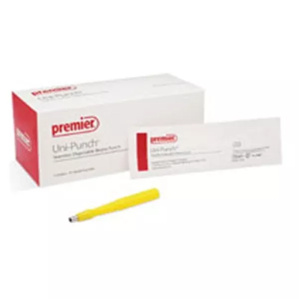 Premier Medical Biopsy Punch Drml Uni-Punch 2 Rbd Hlw Hndl SS Bld Disp Strl 25/Bx