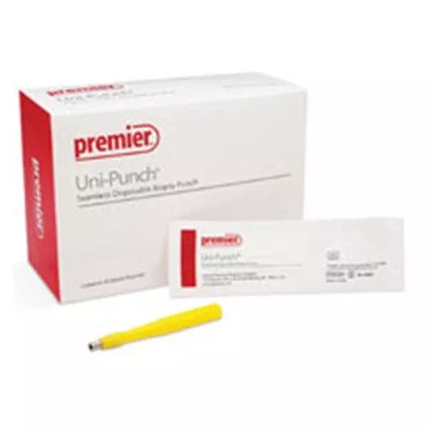 Premier Medical Biopsy Punch Drml Uni-Punch 2 Rbd Hlw Hndl SS Bld Disp Strl 50/Bx