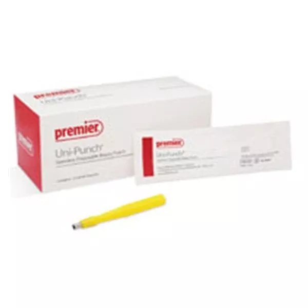 Premier Medical Biopsy Punch Drml Uni-Punch 4 Rbd Hlw Hndl SS Bld Disp Strl 25/Bx