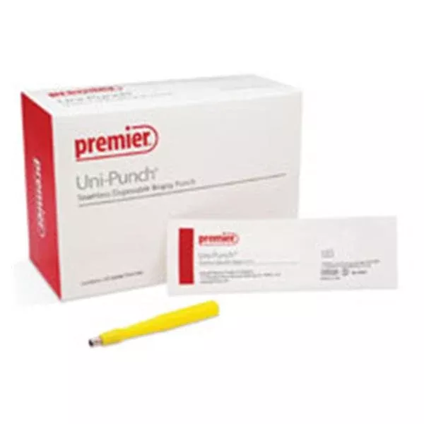 Premier Medical Biopsy Punch Drml Uni-Punch 4 Rbd Hlw Hndl SS Bld Disp Strl 50/Bx