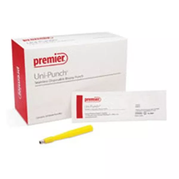 Premier Medical Biopsy Punch Drml Uni-Punch 5 Rbd Hlw Hndl SS Bld Disp Strl 50/Bx