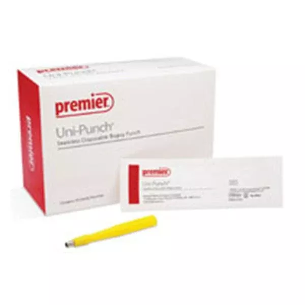 Premier Medical Biopsy Punch Drml Uni-Punch 6 Rbd Hlw Hndl SS Bld Disp Strl 50/Bx