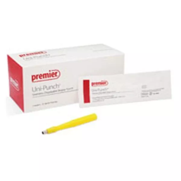 Premier Medical Biopsy Punch Drml Uni-Punch 8 Rbd Hlw Hndl SS Bld Disp Strl 25/Bx