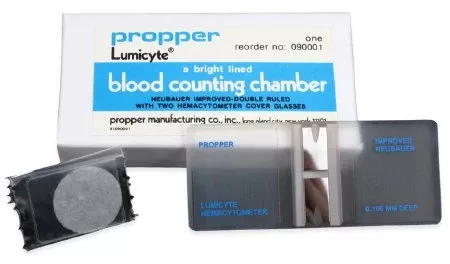 Propper Manufacturing Hemacytometer Counting Chamber Blood, Hemocytometer - M-44334-4462 - Box of 1
