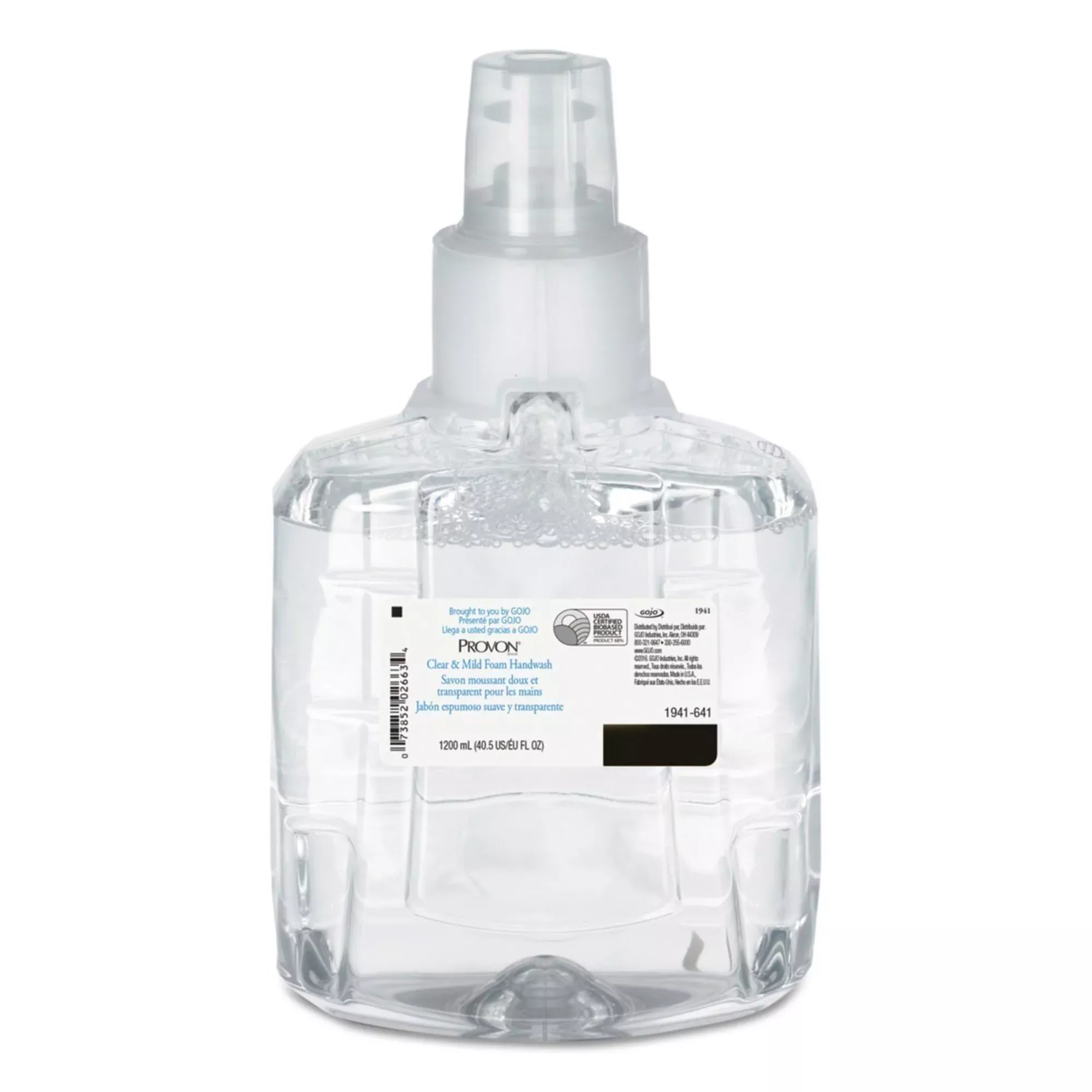 Provon Clear and Mild Foam Handwash, 1200 mL Dispenser Refill Bottle, Unscented
