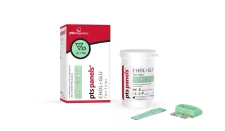 PTS Diagnostics Reagent Test Strip PTS Panel Caridac / Lipids / General Chemistry Cholesterol / Glucose For CardioChek PA Anaylzers 25 Tests - M-519632-2909 - Box of 1