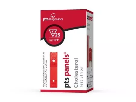 PTS Diagnostics Reagent Test Strip PTS Panels Cardiac / Lipids / General Chemistry Cholesterol For CardioChek PA Analyzer 25 Strips - M-485414-1921 - Box of 25