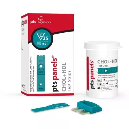 PTS Diagnostics Reagent Test Strip PTS Panels Cardiac / Lipids / General Chemistry HDL Cholesterol (HDL-C) For Cardiochek PA 25 Strips - M-652473-2197 - VL/1
