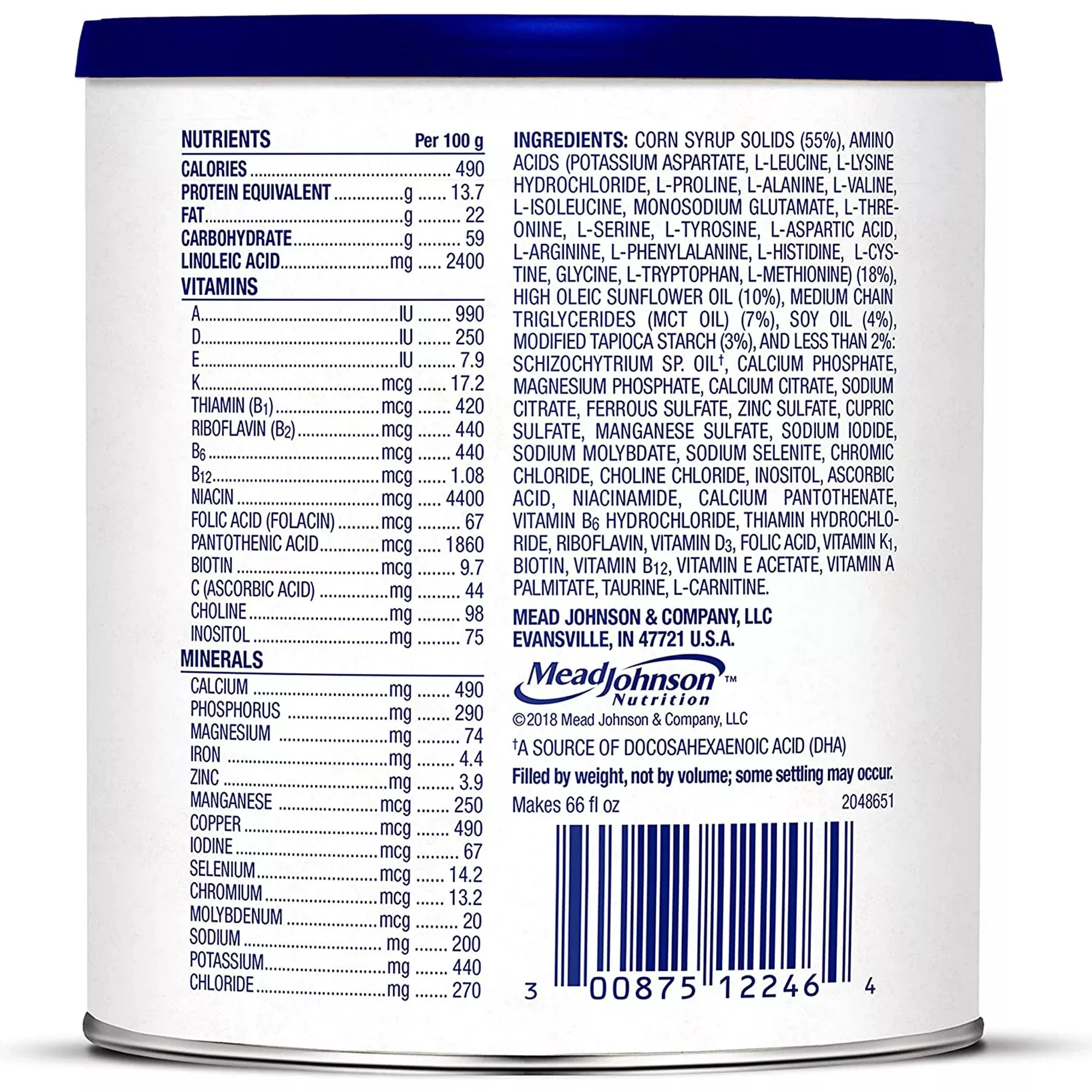 PurAmino Jr Pediatric Hypoallergenic Formula, 14.1 oz Can | Enfamil 178701