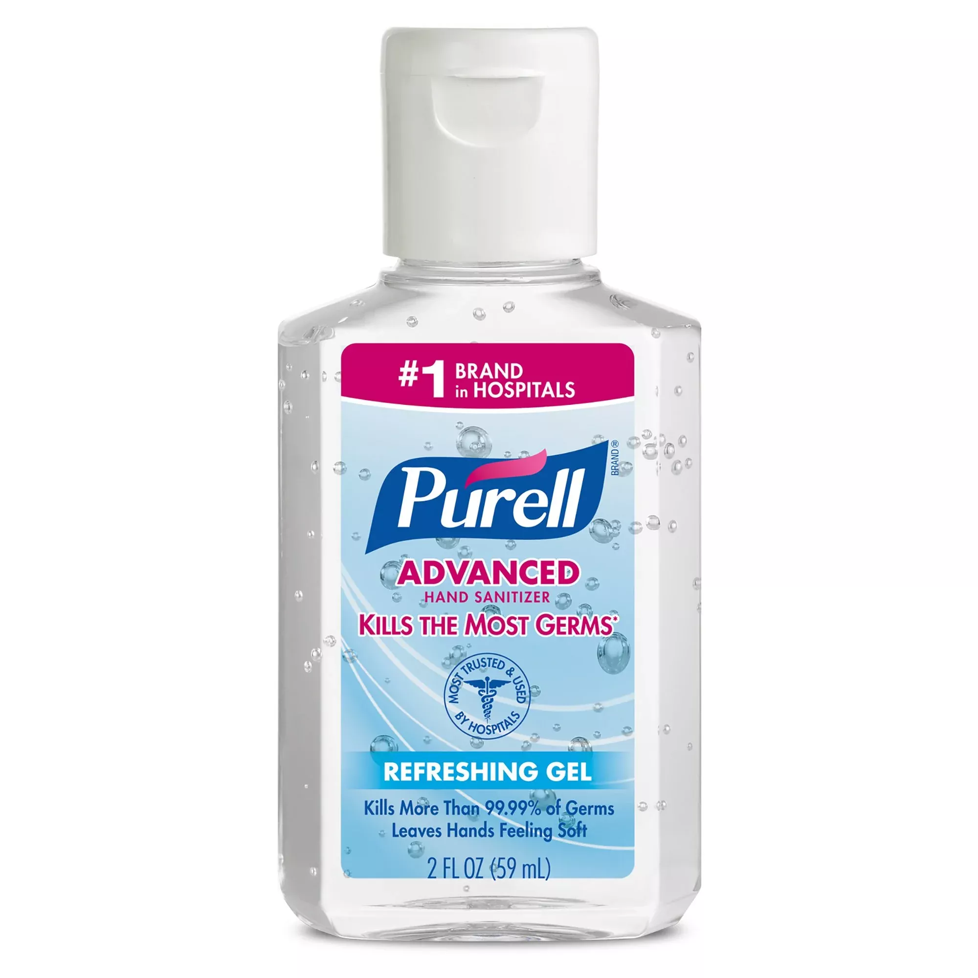 Purell Advanced Hand Sanitizer 70% Ethyl Alcohol Gel, Bottle, 2 ounces