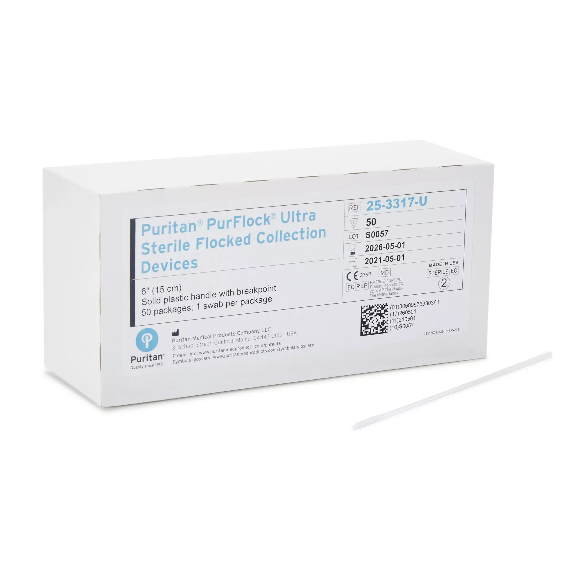 PurFlock Ultra Nasopharyngeal Collection Swab, 6-Inch Length