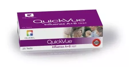 Quidel Rapid Test Kit QuickVue Infectious Disease Immunoassay Influenza A + B Nasal Swab / Nasopharyngeal Swab / Nasal Wash / Nasal Aspirate Sample 25 Tests - M-489402-492 - Kit of 25