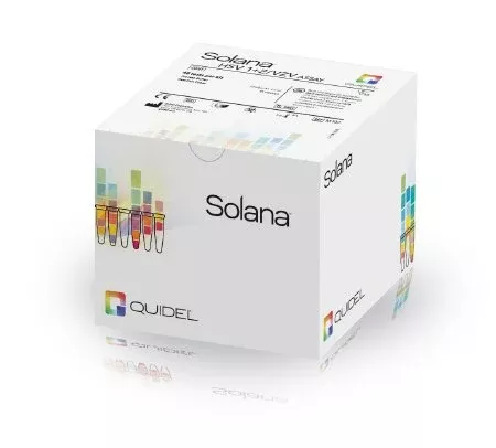 Quidel Rapid Test Kit Solana HSV 1+2 / VZV Molecular Diagnostic Herpes Simplex Virus / Varicella-Zoster Virus Cutaneous and Mucocutaneous Lesion Sample 48 Tests - M-1046600-2223 - Kit of 1