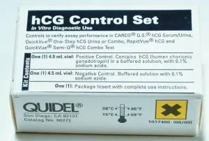 Quidel Reproductive Endocrinology Assay Control Set QuickVue One-Step Pregnancy (hCG) Testing Positive Level / Negative Level 2 X 4.5 mL - M-848319-2424 - Each
