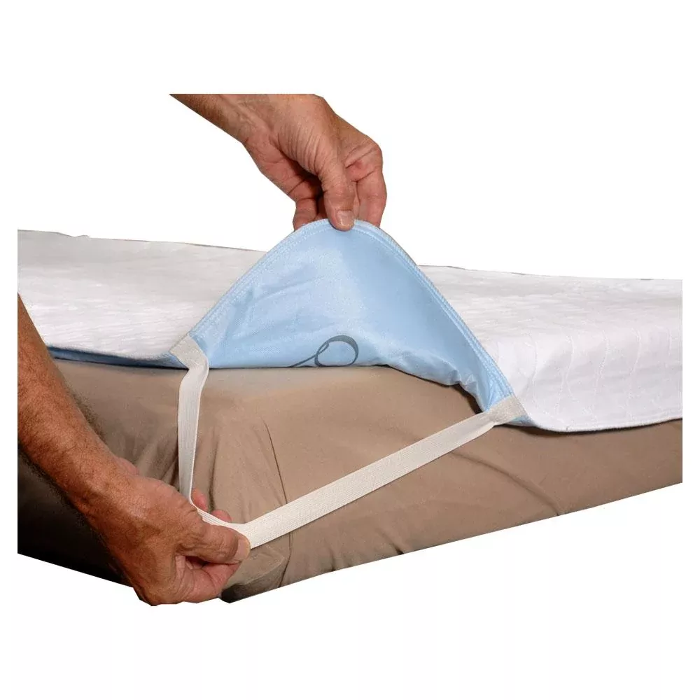 Quik Sorb Quilted Birdseye Cotton Reusable Underpad with Straps, 36" x 80", Bulk 3 Pack