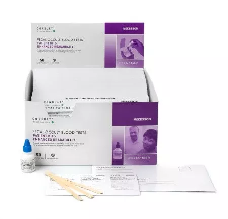 Rapid Test Kit McKesson Consult™ Colorectal Cancer Screening Fecal Occult Blood Test (FOBT) Stool Sample 100 Tests - M-1060834-2026 - Box of 1