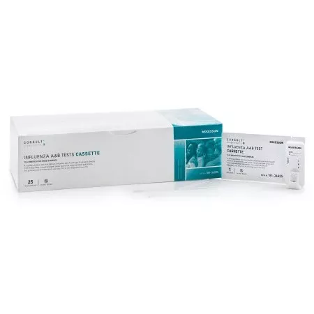 Rapid Test Kit McKesson Consult™ Infectious Disease Immunoassay Influenza A + B Nasal Swab / Nasopharyngeal Wash / Nasopharyngeal Aspirate Sample 25 Tests - M-1076728-4398 - Kit of 1