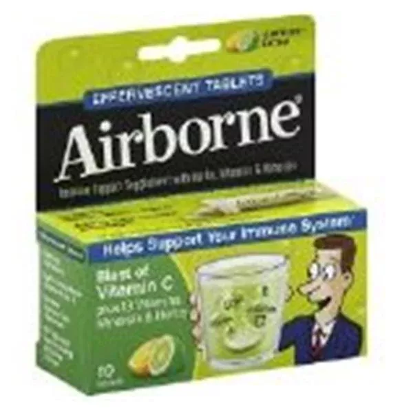 RB Health USAirborne Tablets Effervescent Lemon Lime 10/Pk, 72 PK/CA (647865100041)