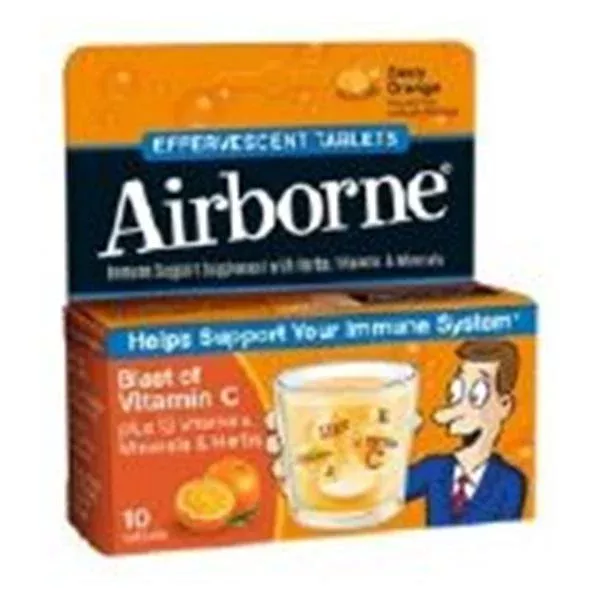 RB Health USAirborne Tablets Effervescent Zesty Orange 10/Pk, 72 PK/CA (647865100010)