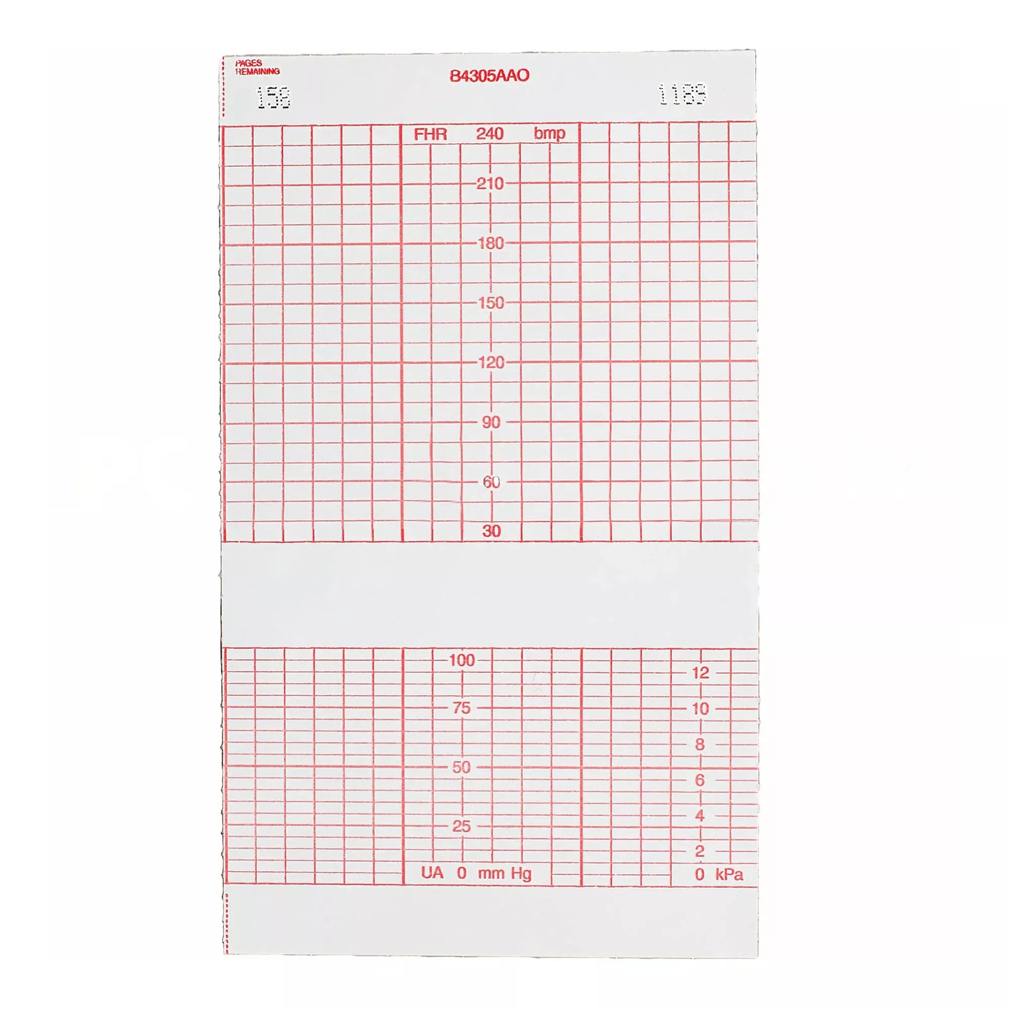 Recording Chart Paper Life Trace Z-Fold Red Grid
