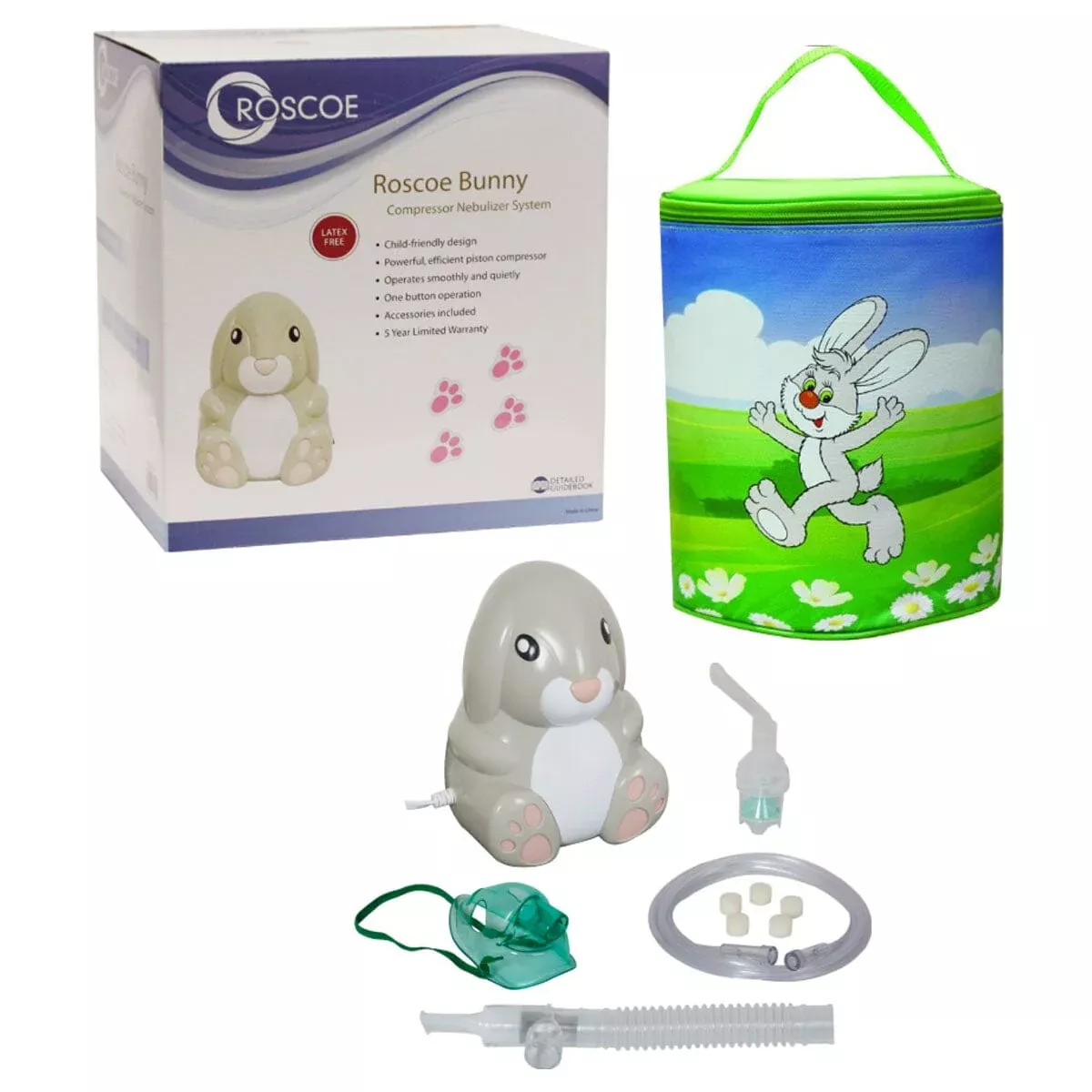 Roscoe Bunny Compressor Nebulizer, with Nebulizer Kit/Bag