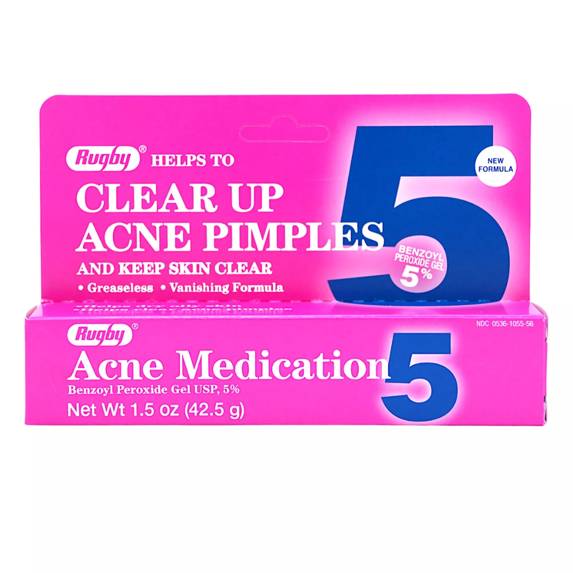 Rugby Clear Up Acne Pimples, 5% Benzoyl Peroxide, 1.5-ounce tube