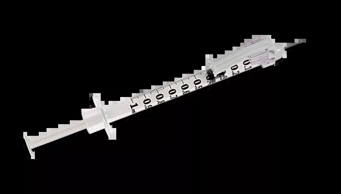 Safety Glide Syringe, 1mL, with Needle 27" x 3/8" ID