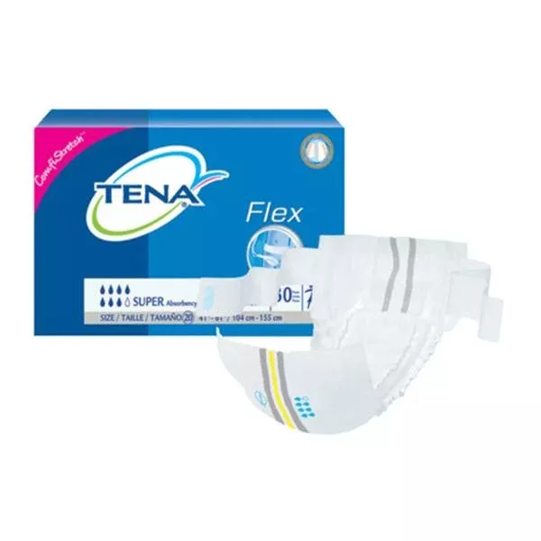 SCA ontinence Brief Tena Flex Super Adult XL 33-50" Heavy 90/Ca