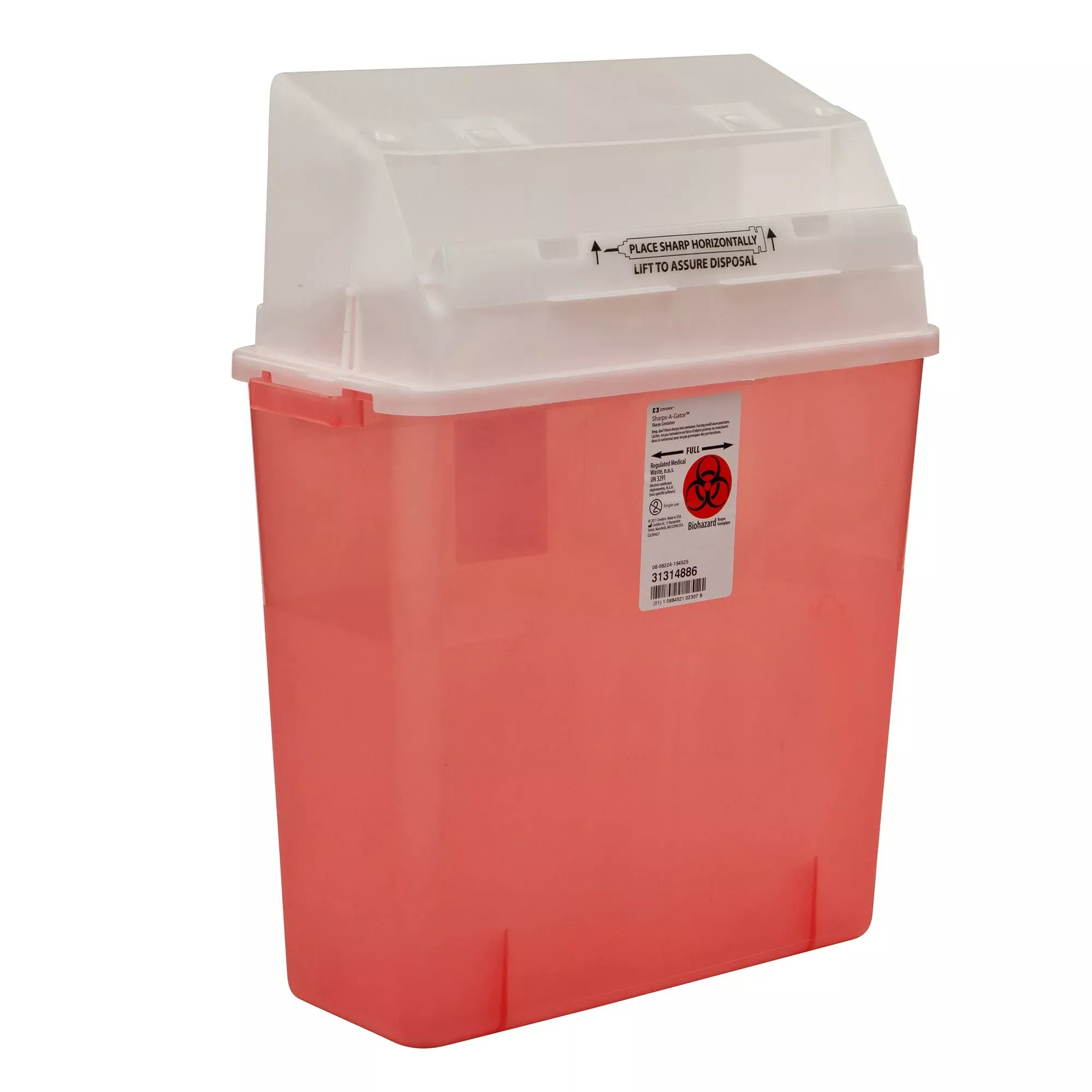 Sharps-A-Gator™ Multi-purpose Sharps Container, 3 Gallon, 20½ x 14 x 6 Inch
