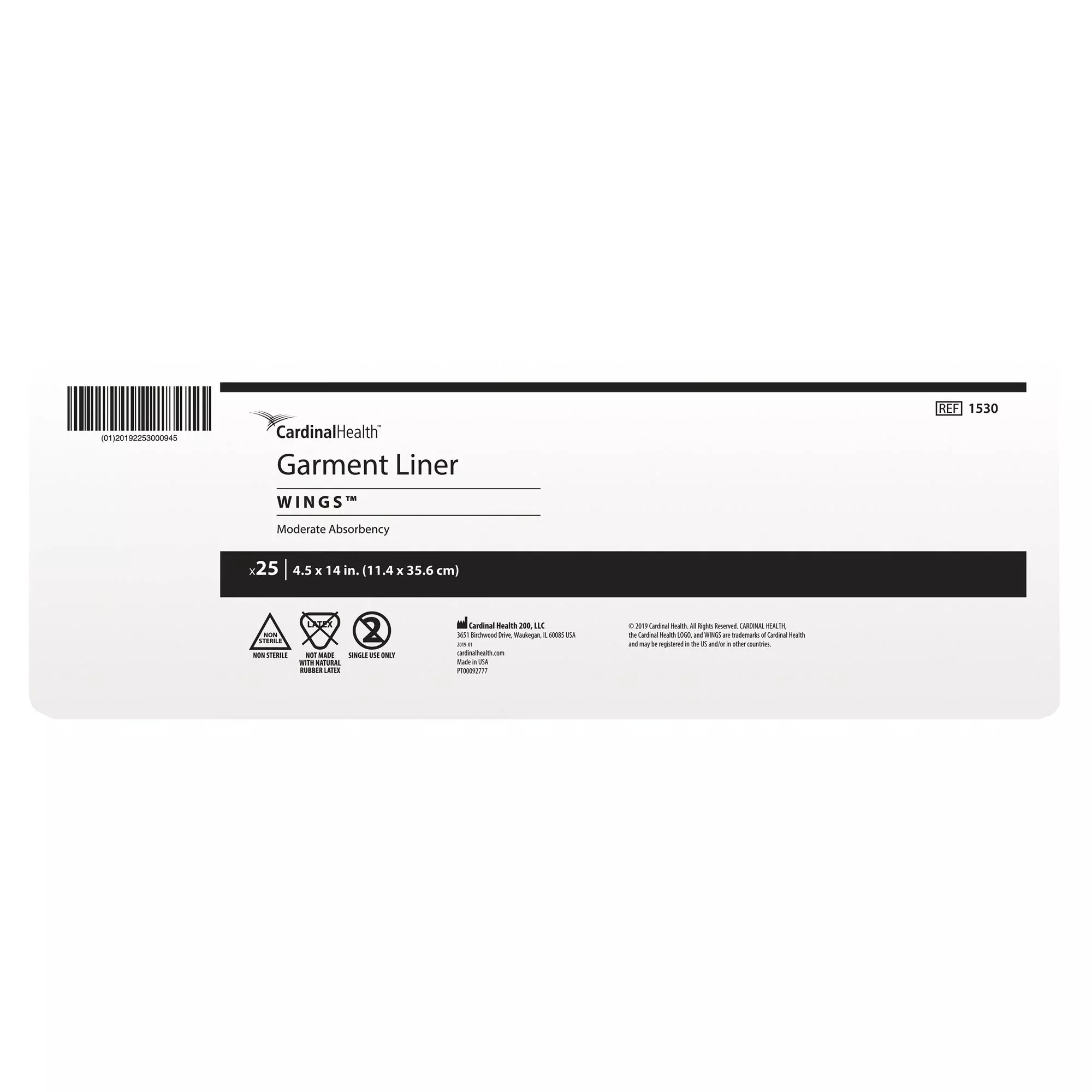 Simplicity™ Light Incontinence Liner, 4½ x 14 Inch
