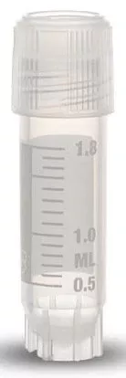 Simport Scientific Cryovial Cryogenic Tube Round Bottom Plain 12.5 X 47 mm 2 mL Without Color Coding Screw Cap Polypropylene Tube - M-1035172-3269 - Case of 1000