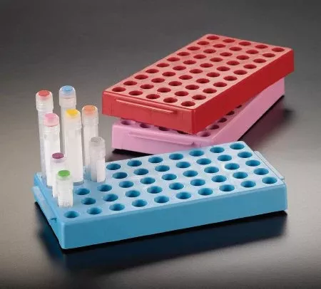 Simport Scientific Stacking Cryogenic Rack Cryovial 50 Place 12 mm Tube Size Blue 25 X 100 X 200 mm - M-1035179-3775 - Case of 4