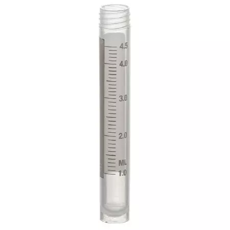 Simport Scientific Storage and Transport Tube Skirted Bottom Plain 12.5 X 93 mm 5 mL Without Color Coding Without Closure Polypropylene Tube - M-1035222-4983 - Case of 1000