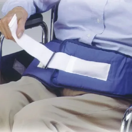 Skil-Care Resident-Release Wheelchair Safety Belt Skil-Care™ One Size Fits Most Hook and Loop Closure 2-Strap - M-196755-550 - Each