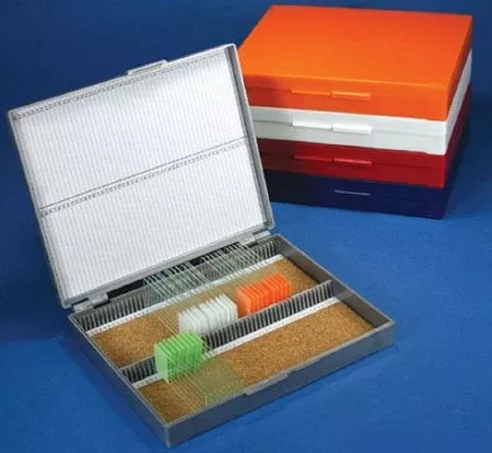 Slide Storage Box McKesson Blue ABS Plastic / Cork 100 Slide Capacity - M-1177717-4487 - Each