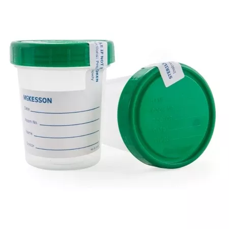 Specimen Container McKesson Polypropylene 120 mL (4 oz.) Screw Cap Sterile Inside Only - M-870203-554 - Each