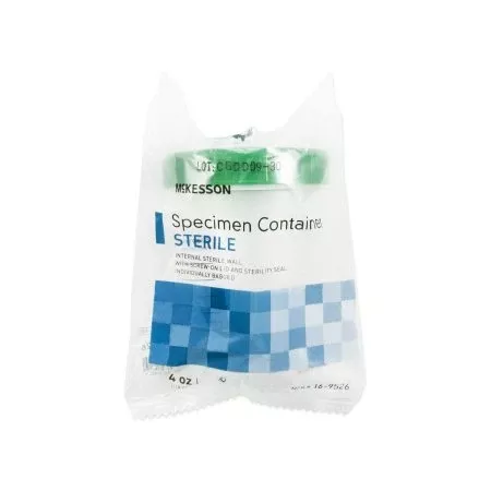 Specimen Container McKesson Polypropylene 120 mL (4 oz.) Screw Cap Sterile - M-491102-1409 - Each