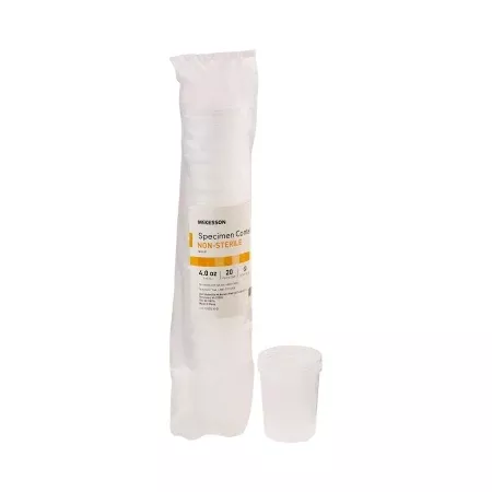 Specimen Container McKesson Polypropylene 120 mL (4 oz.) Without Closure NonSterile - M-854655-4610 - Box of 20