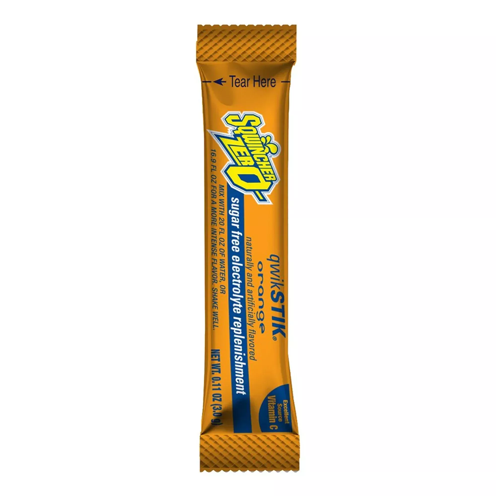 Sqwincher QwikStik Zero, Orange, 0.11 oz. Packets