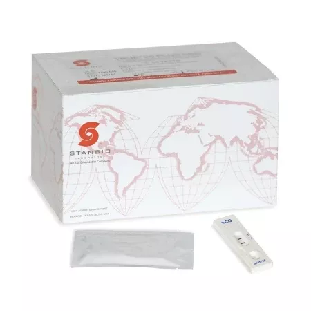 Stanbio Laboratory Rapid Test Kit True 20 Plus Fertility Test hCG Pregnancy Test Serum / Urine Sample 50 Tests - M-497938-1131 - Box of 50
