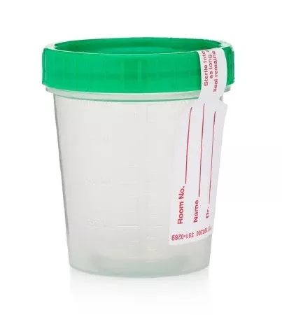 StatLab Medical Products Specimen Container Polypropylene 120 mL (4 oz.) Screw Cap Patient Information Sterile - M-1109302-1509 - Case of 100